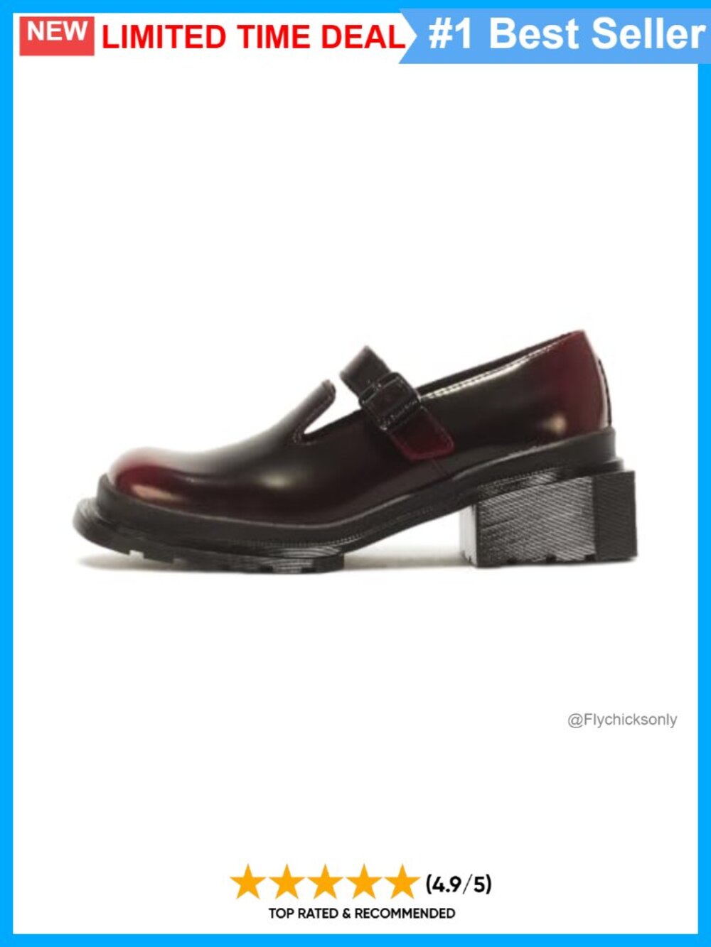 Mary Jane Pumps Square Toe Block Heel Leather